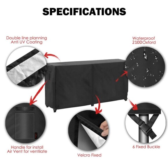 8 Feet Firewood Log Rack Cover Heavy Duty Outdoor Waterproof Dust Sun Protector - Picture 2 of 6